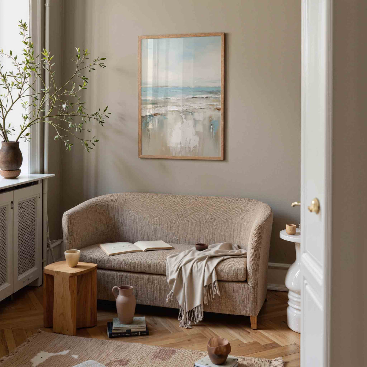 Strand en zee – botanische poster in staand formaat