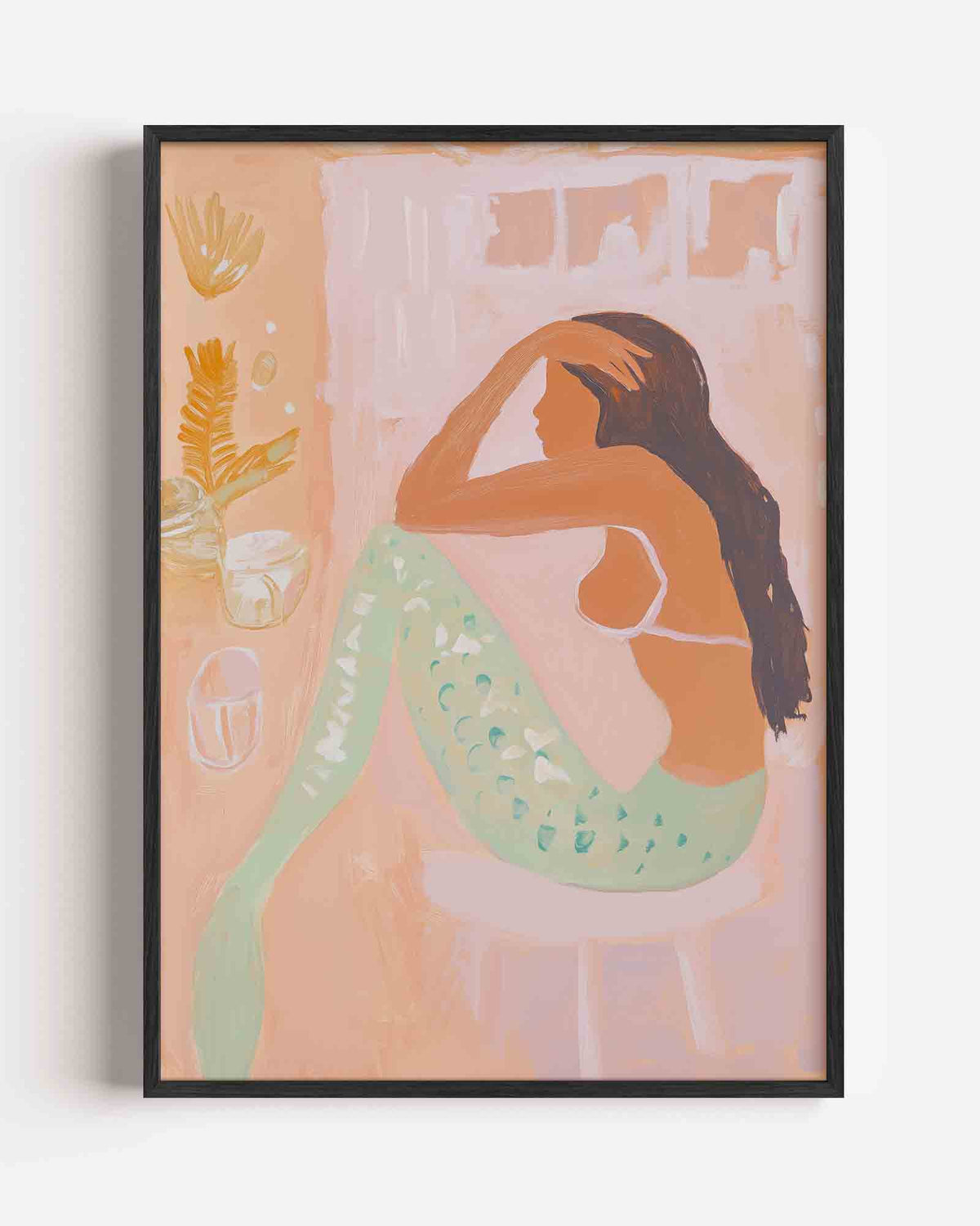 Zeemeermin in pastel – jungle portret poster als wanddecoratie