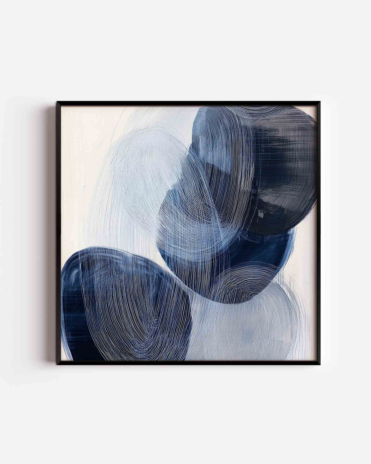 Abstracte blauwe vormen – abstracte vierkante poster als wanddecoratie