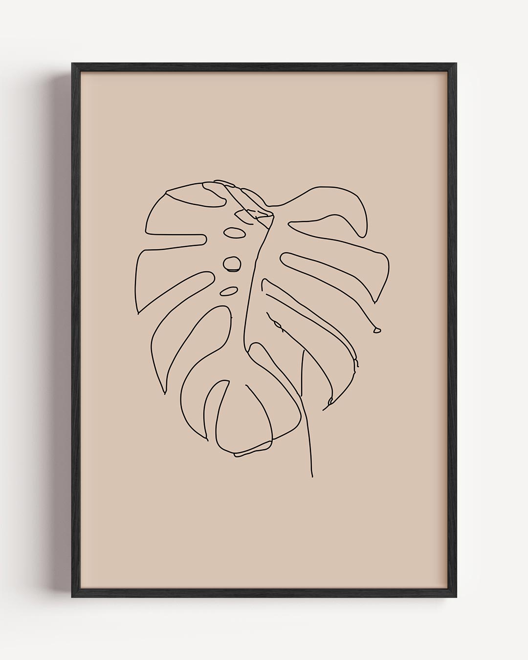 Moderne Monstera Lijntekening – zomer portret poster als wanddecoratie