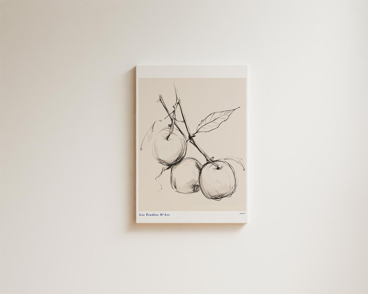 Simpele Schets van Appels – kunstwerk met zwarte baklijst