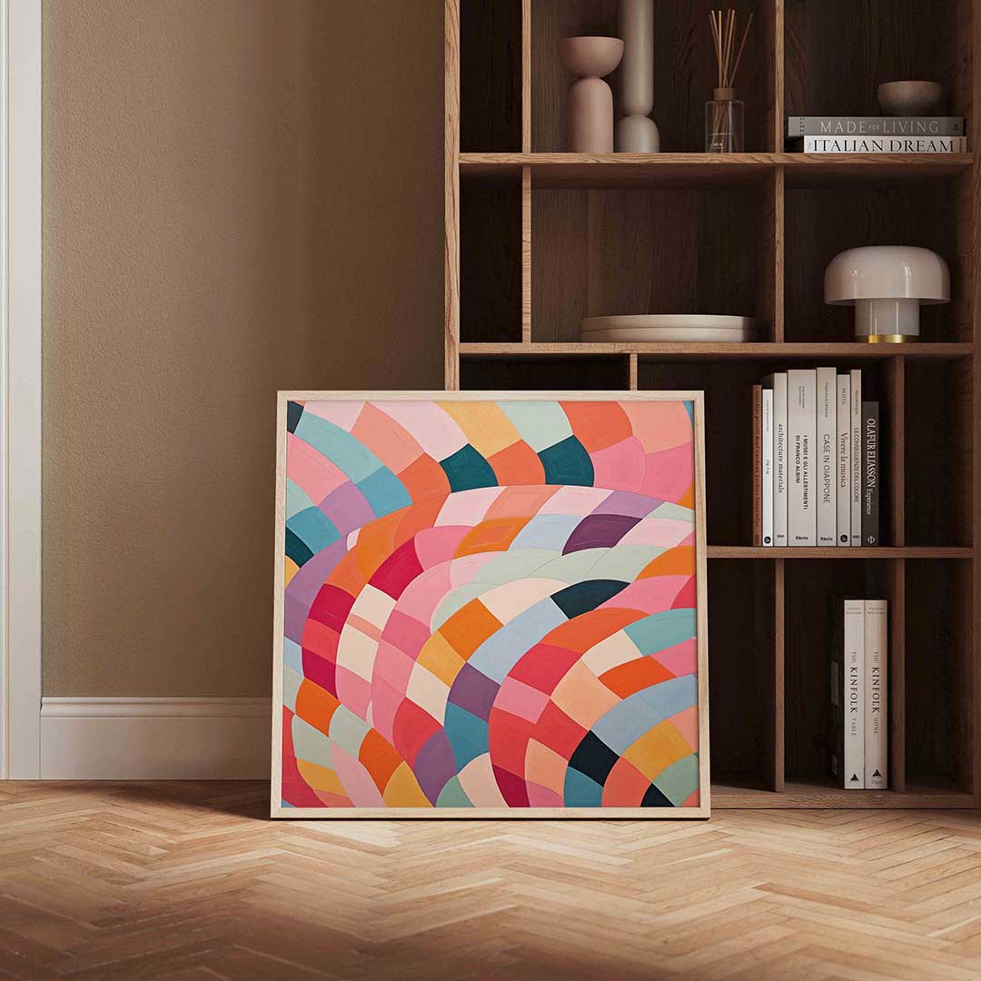 Gekleurde bogen – vierkante wanddecoratie met kleur en vorm van WallArtistic