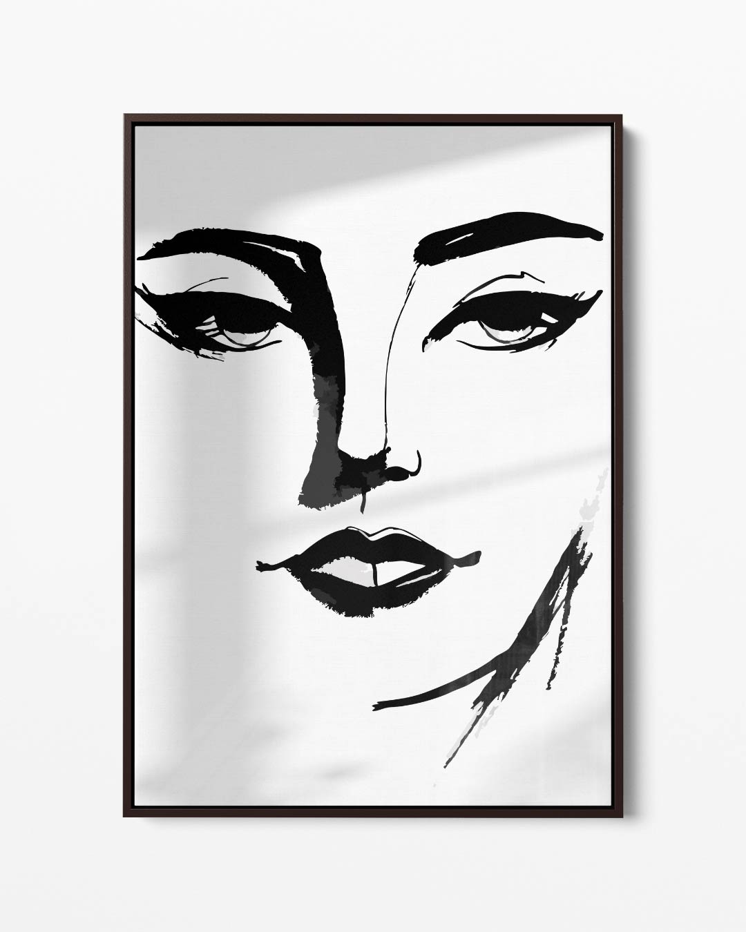 Minimalistisch Portret in Zwart-Wit – portret kunstwerk als wanddecoratie
