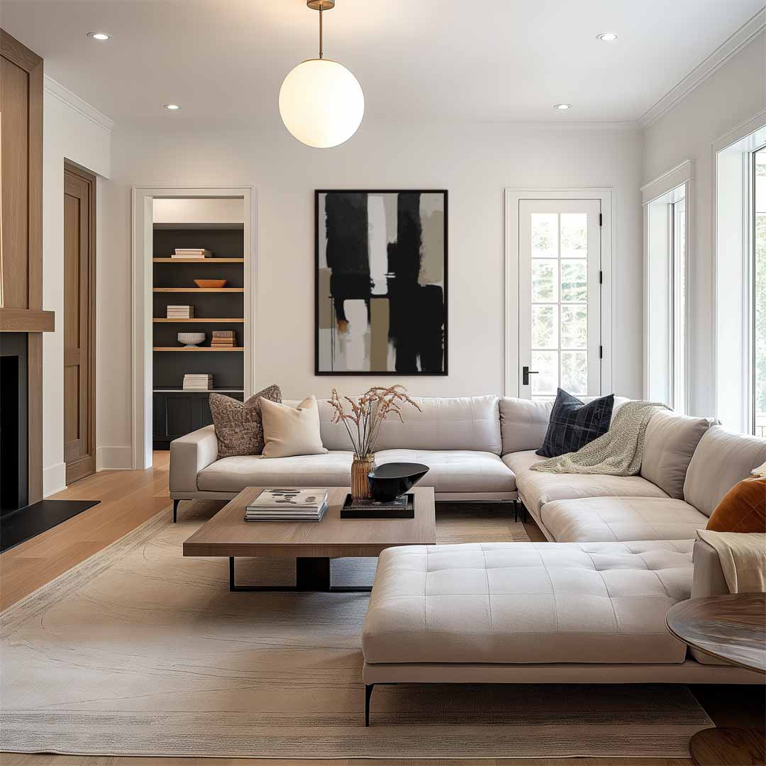 Abstract Contrast – staand kunstwerk voor modern interieur