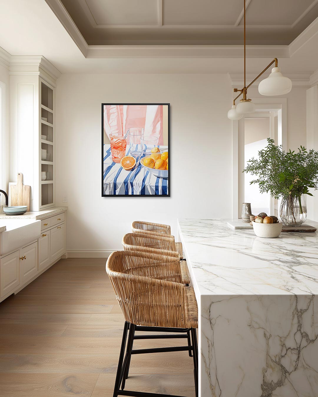 Citrus en glas – staand wanddecoratie kunstwerk