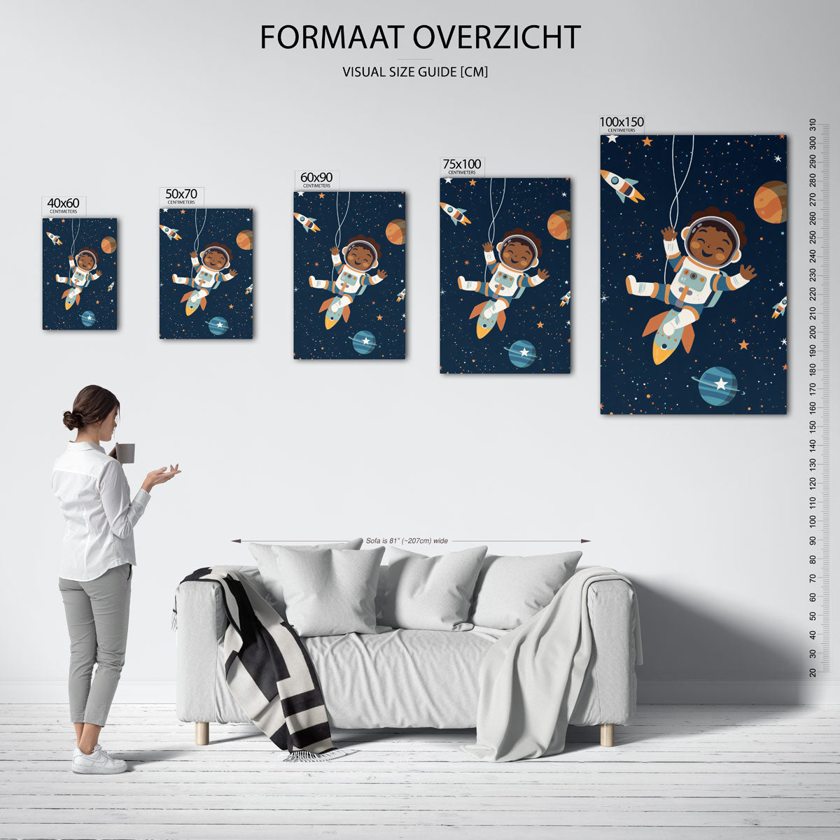 Vrolijke ruimte avontuur – staande wanddecoratie van WallArtistic