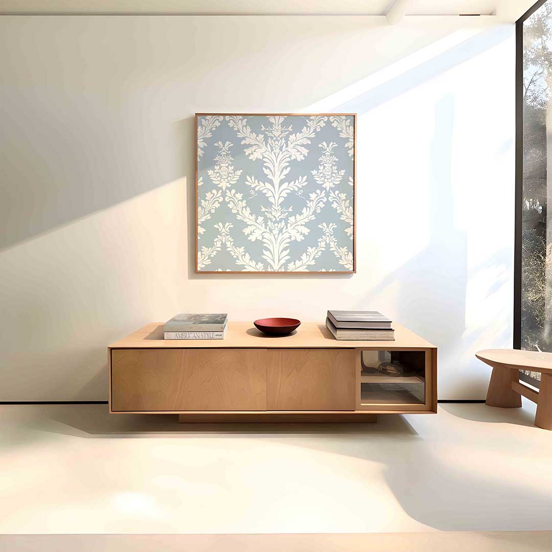 Symmetrische bladeren – vierkante abstracte wanddecoratie van WallArtistic