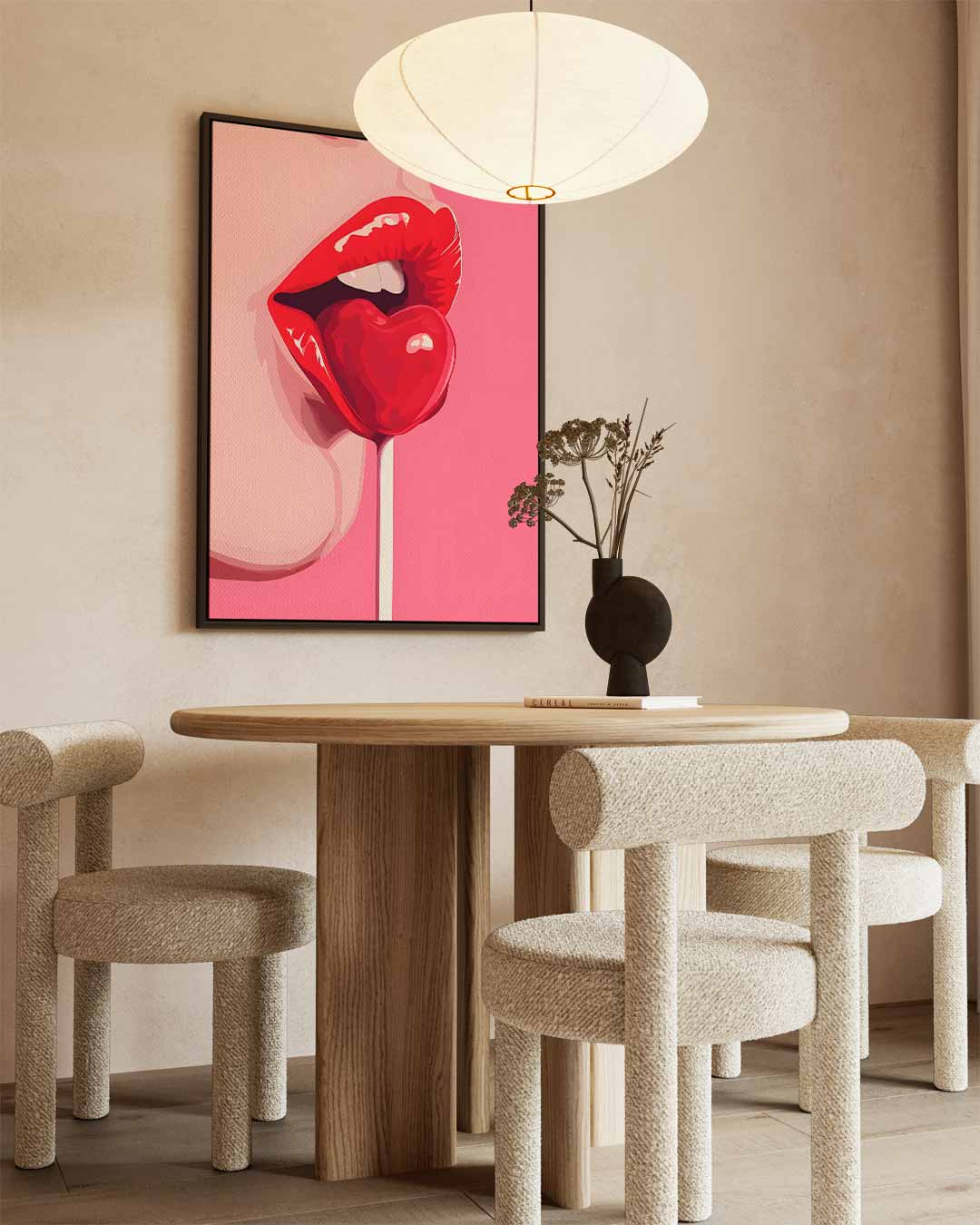 Sweet Temptation Pop Art – dibond wanddecoratie in staand formaat