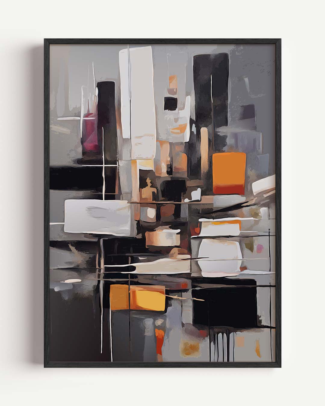 Moderne Abstracte Kunstposter – kleurrijke abstracte portret poster als wanddecoratie