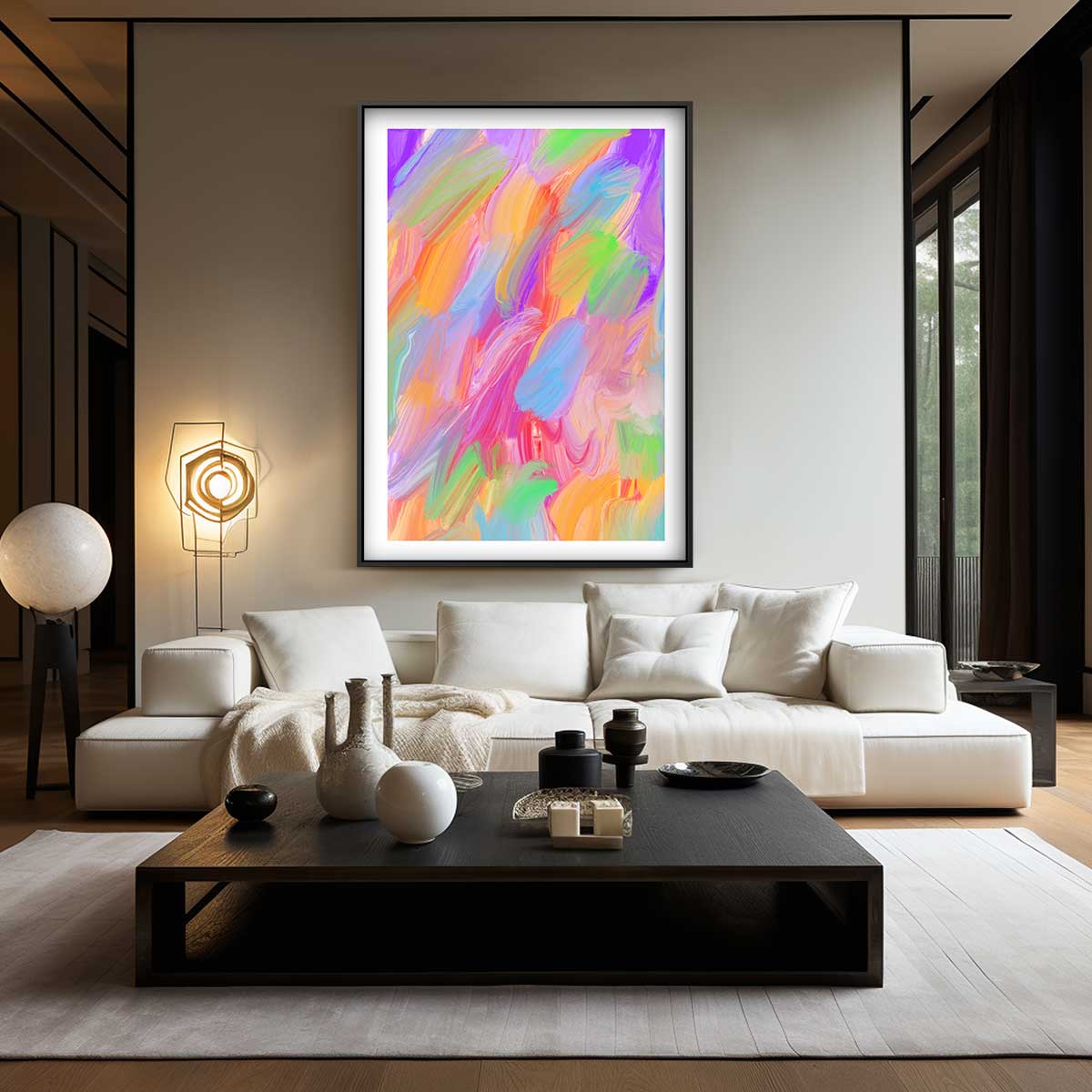 Kleurrijke Bewegingen – canvas wanddecoratie in portret formaat
