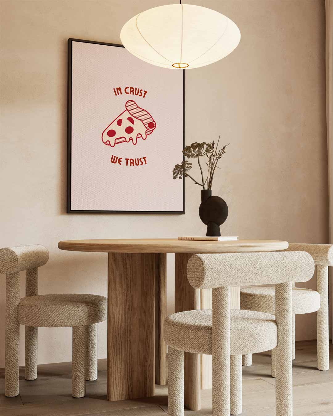 Pizza Liefde Poster – canvas wanddecoratie in portret formaat