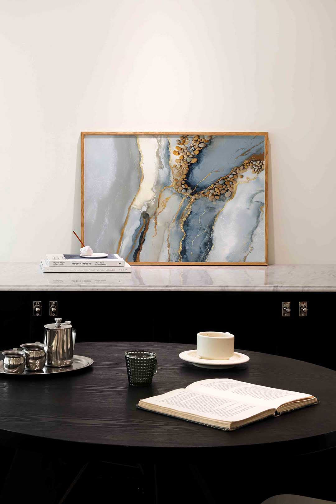 Abstracte stenen en lijnen – abstracte poster in liggend formaat
