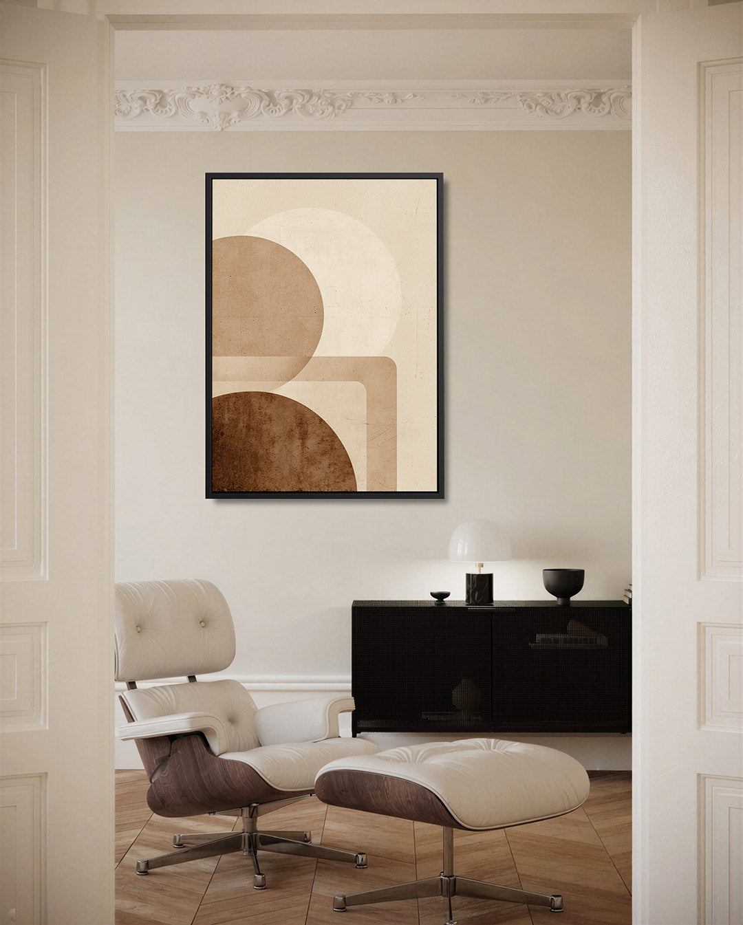 Geometrische vormen – moderne staande wandkunst