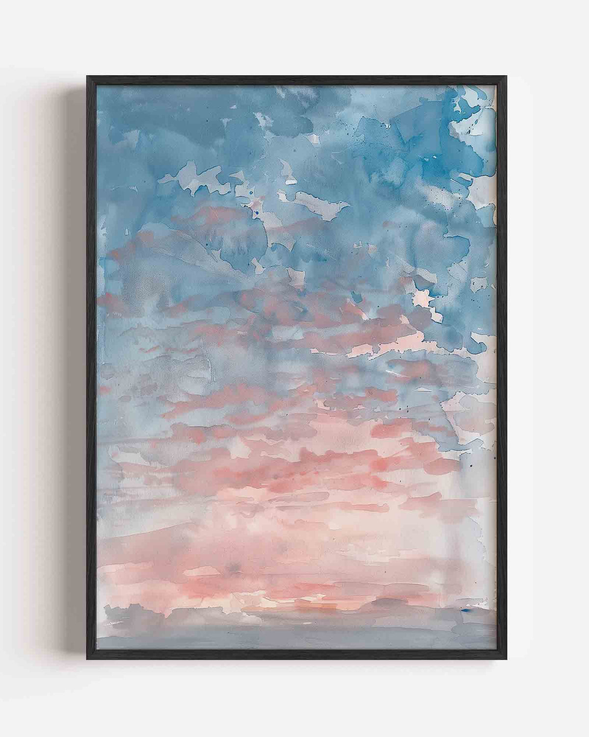 Blauwe en roze lucht – Kleur & Vormen portret poster als wanddecoratie
