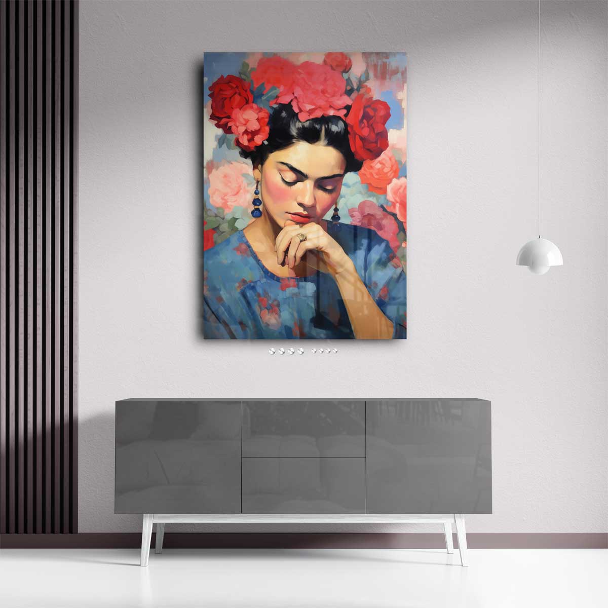Bloemen Serenade – kunstwerk met zwarte baklijst