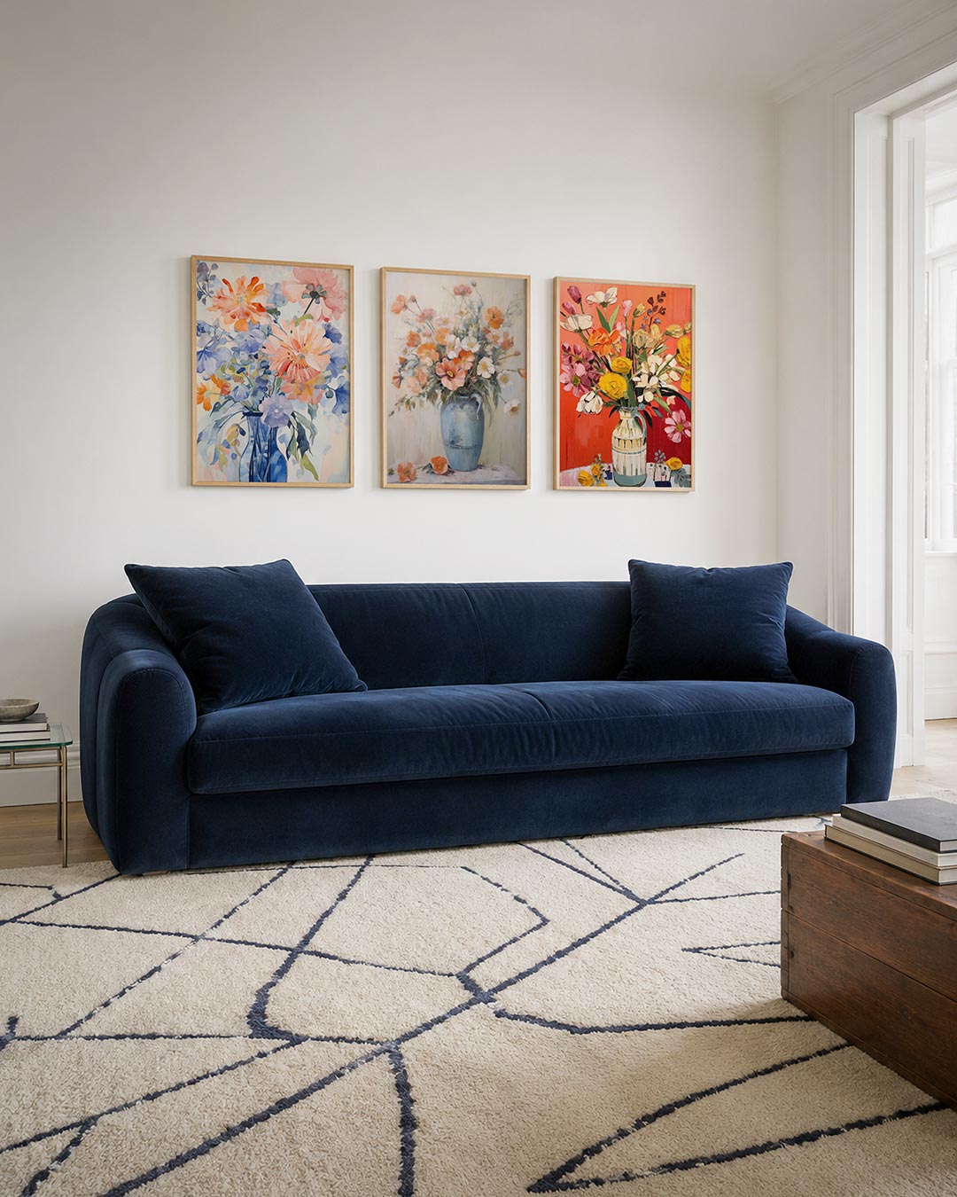 Bloemrijke kleurexplosie driedelige posterset – deze posterset in drie delen toont een levendige