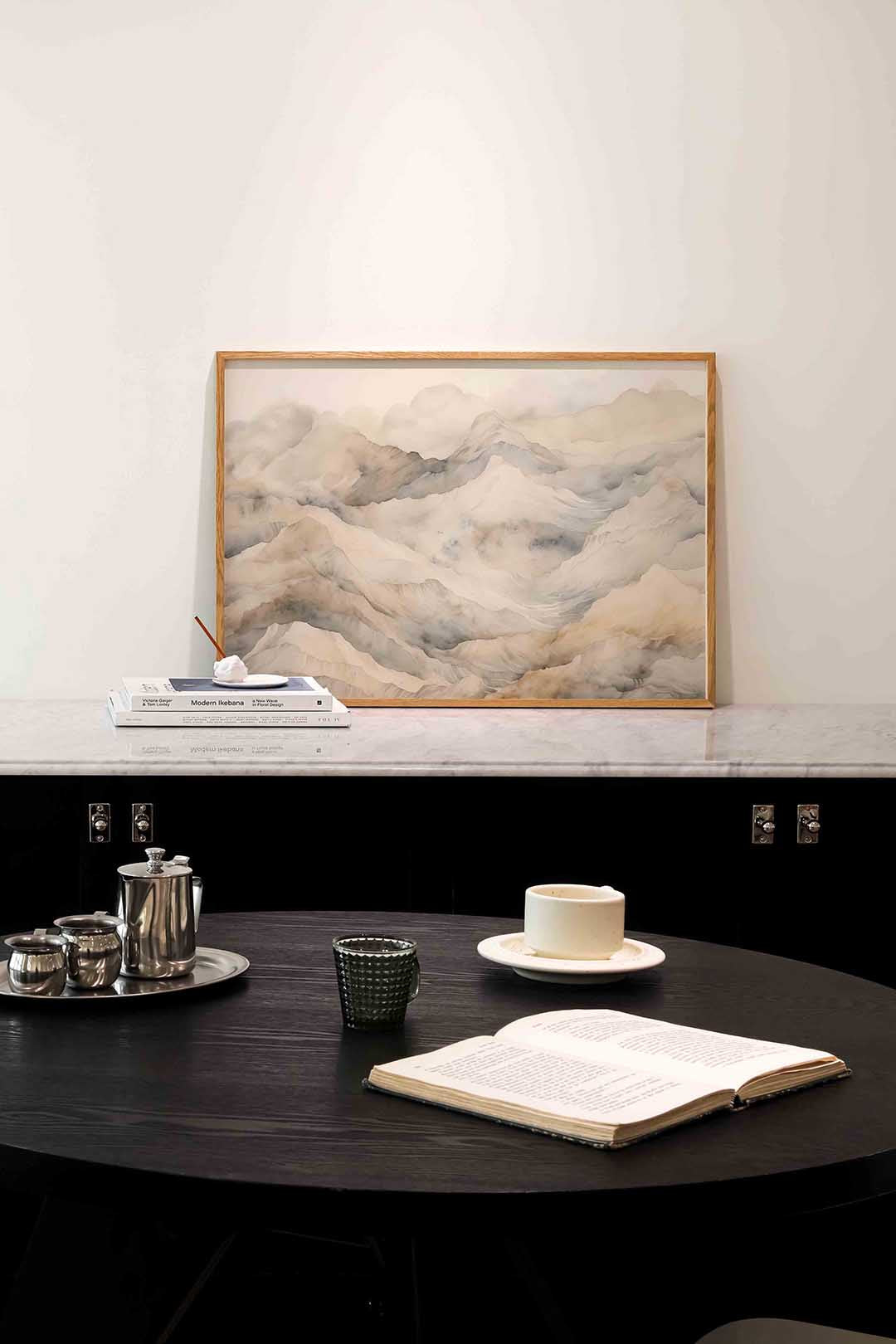 Berglandschap – abstracte poster in liggend formaat