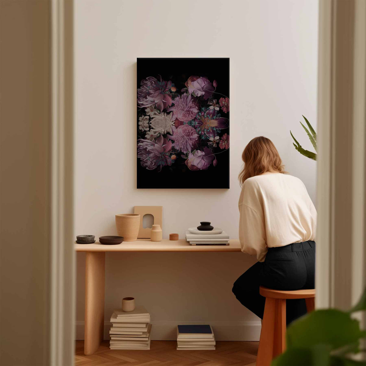 Bloemenpracht Symfonie – plexiglas wanddecoratie in portret formaat