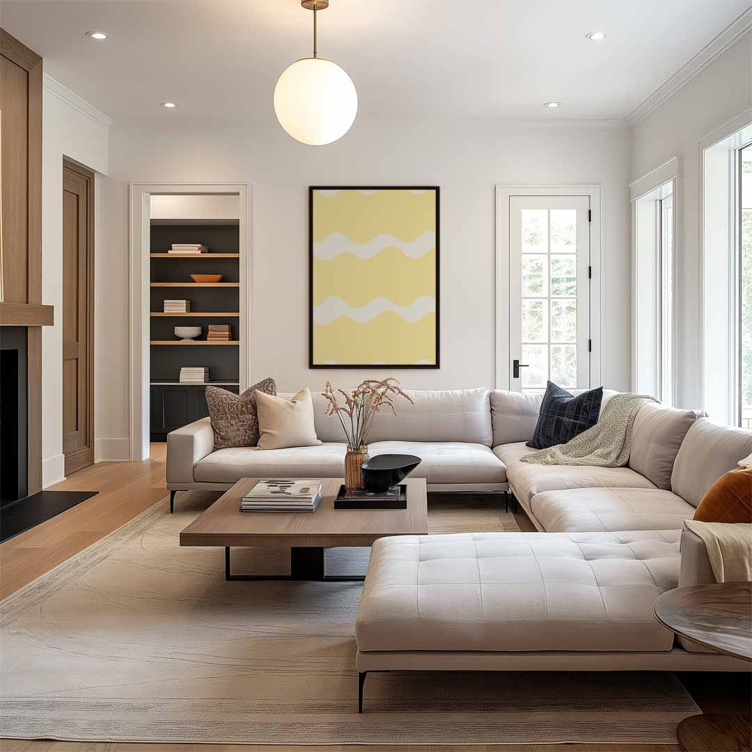 Zonnige Golfpatronen – staand kunstwerk voor modern interieur