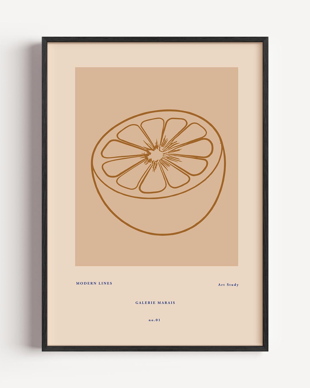 Moderne Lijnen Grapefruit – keuken portret poster als wanddecoratie
