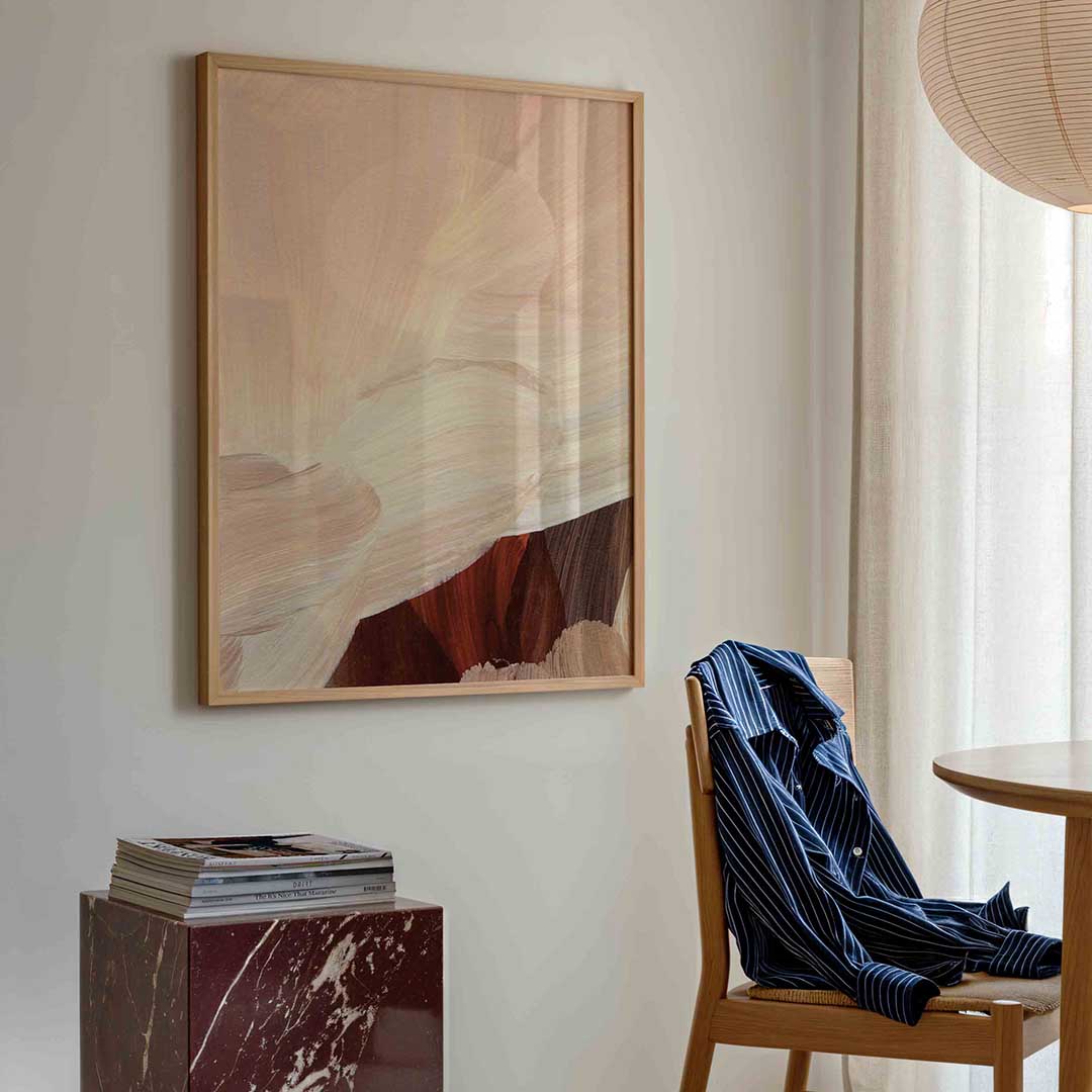Abstracte penseelstreken – artistieke poster in staand formaat