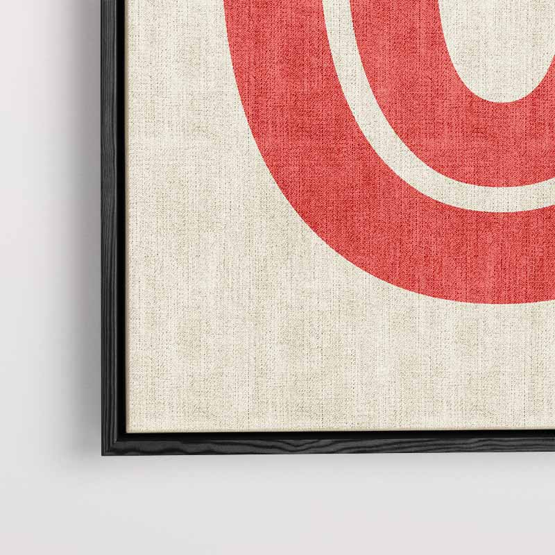 Retro Stijlvolle Rode O – canvas wanddecoratie in portret formaat
