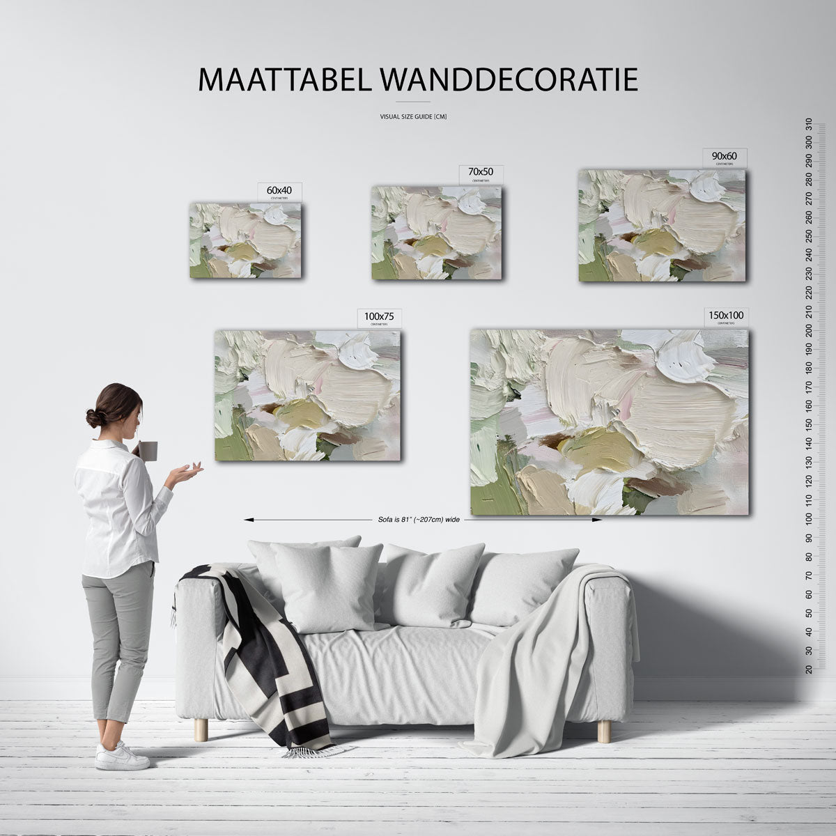 Organische kleurencompositie – Organische – moderne liggende wandkunst