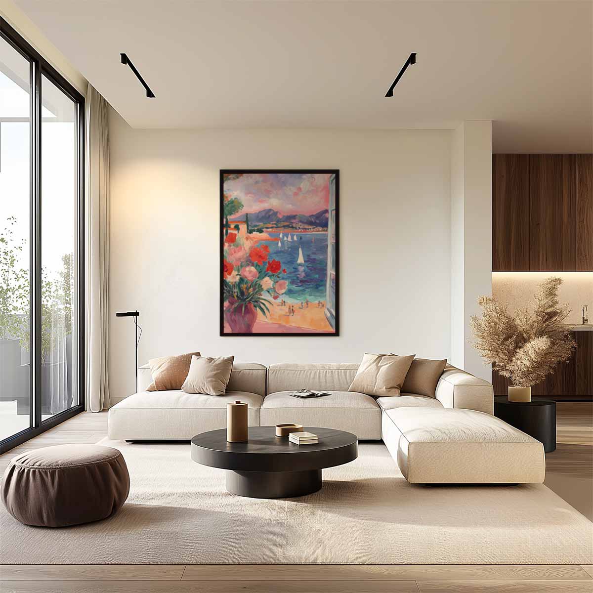 Uitzicht op een Mediterraan Paradijs – staand kunstwerk voor modern interieur