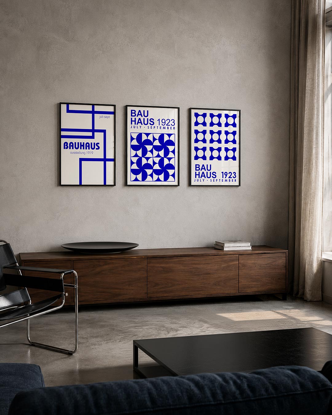Abstract posterset – tweede productweergave – een abstracte posterset met donkere tinten en een rustige visuele opbouw.