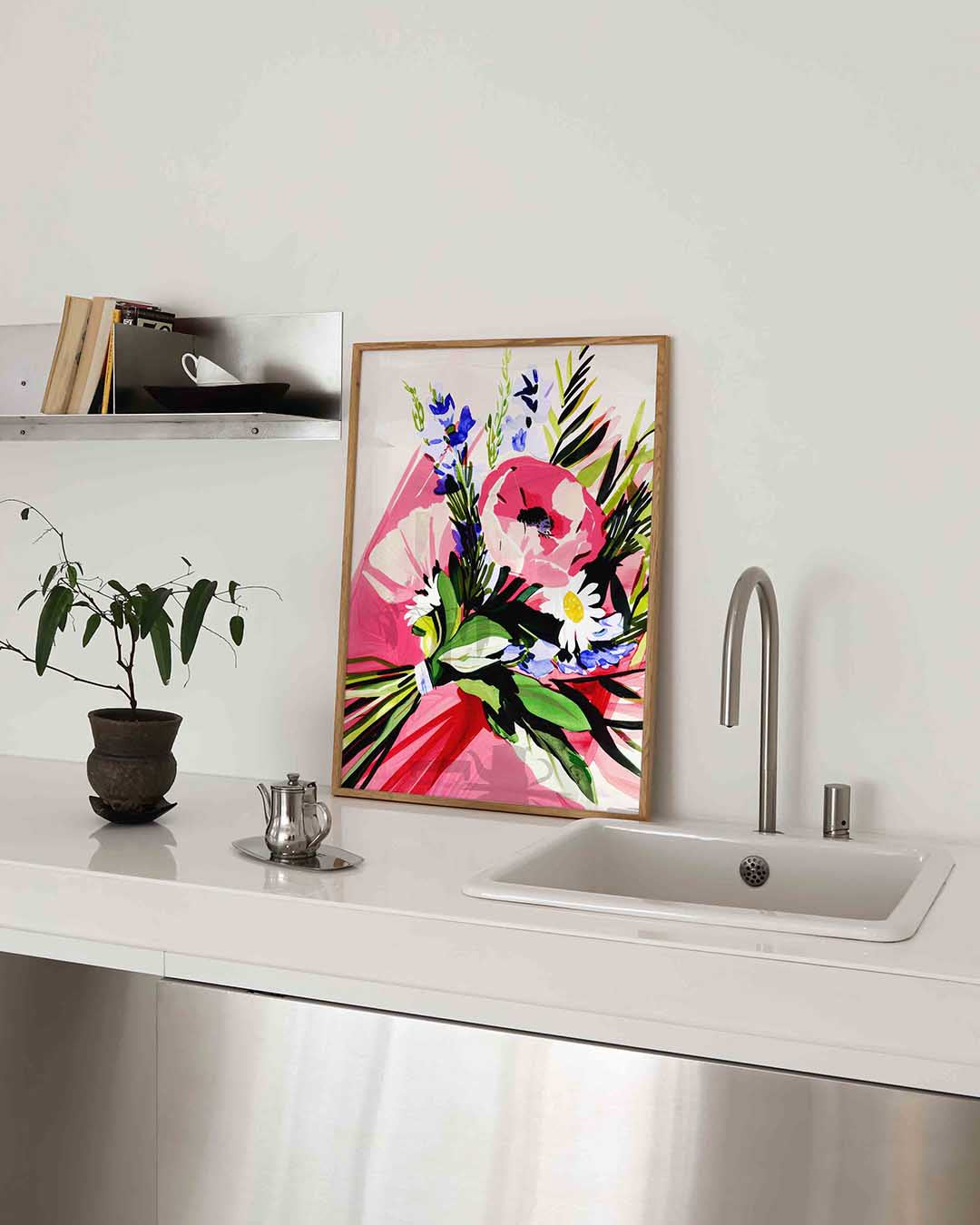 Bloemenboeket – keukenposter in staand formaat
