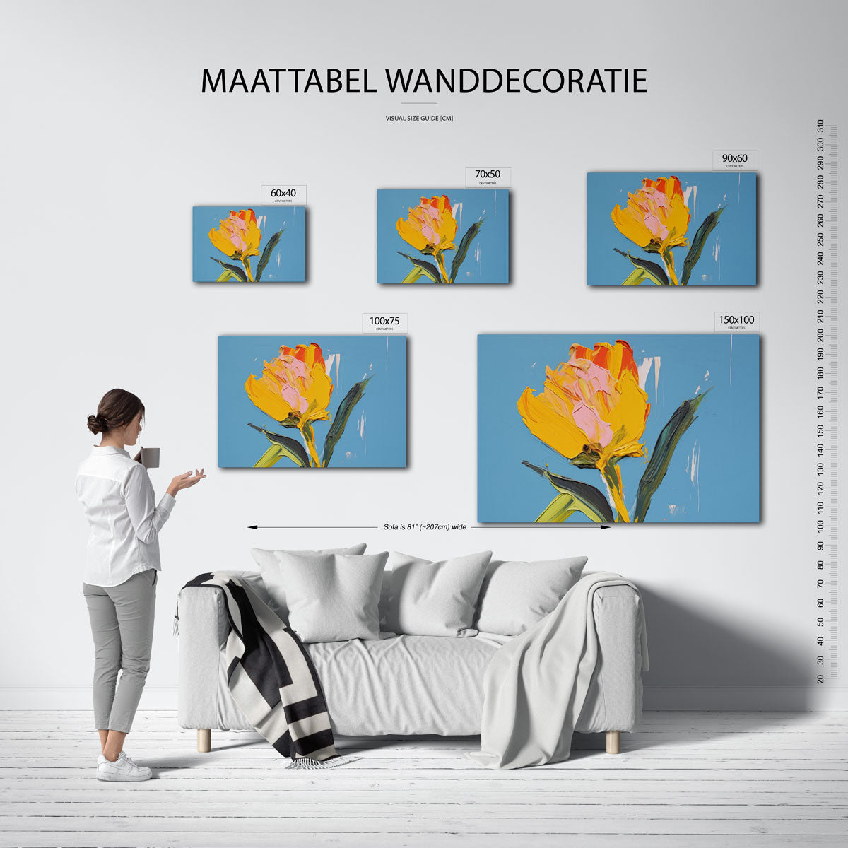 Expressieve bloem – op canvas, dibond of plexiglas