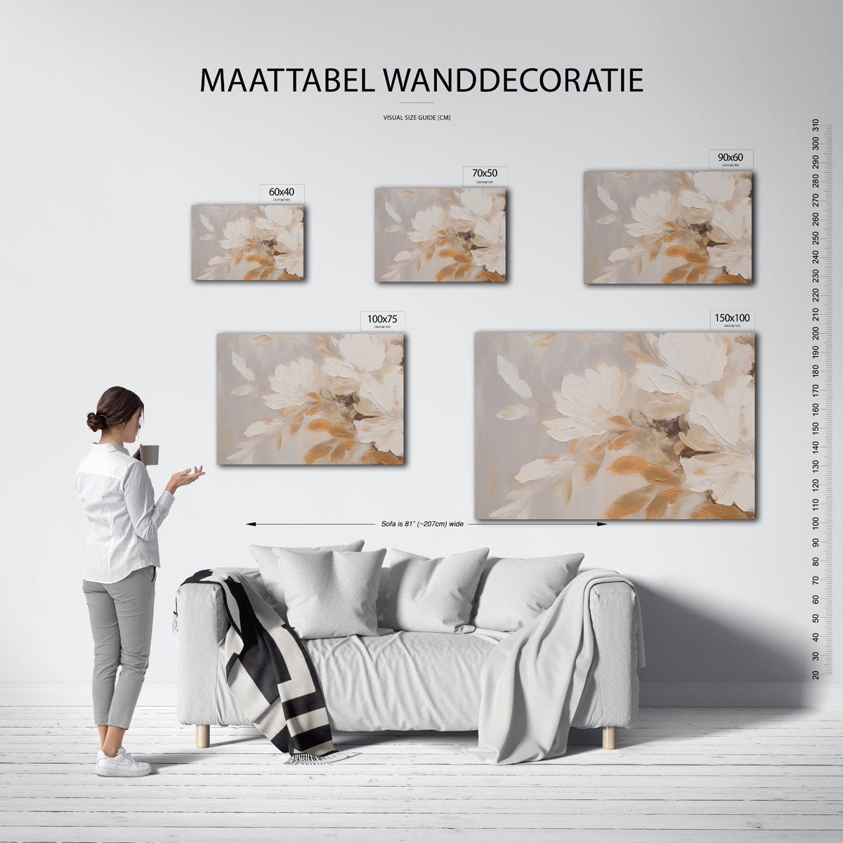 Bloemrijke compositie – Bloemvormen – op canvas, dibond of plexiglas