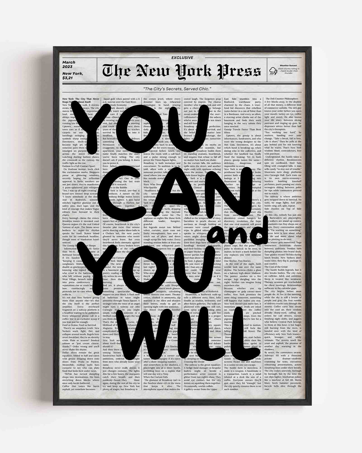 You can and you will – Pop Art portret poster als wanddecoratie