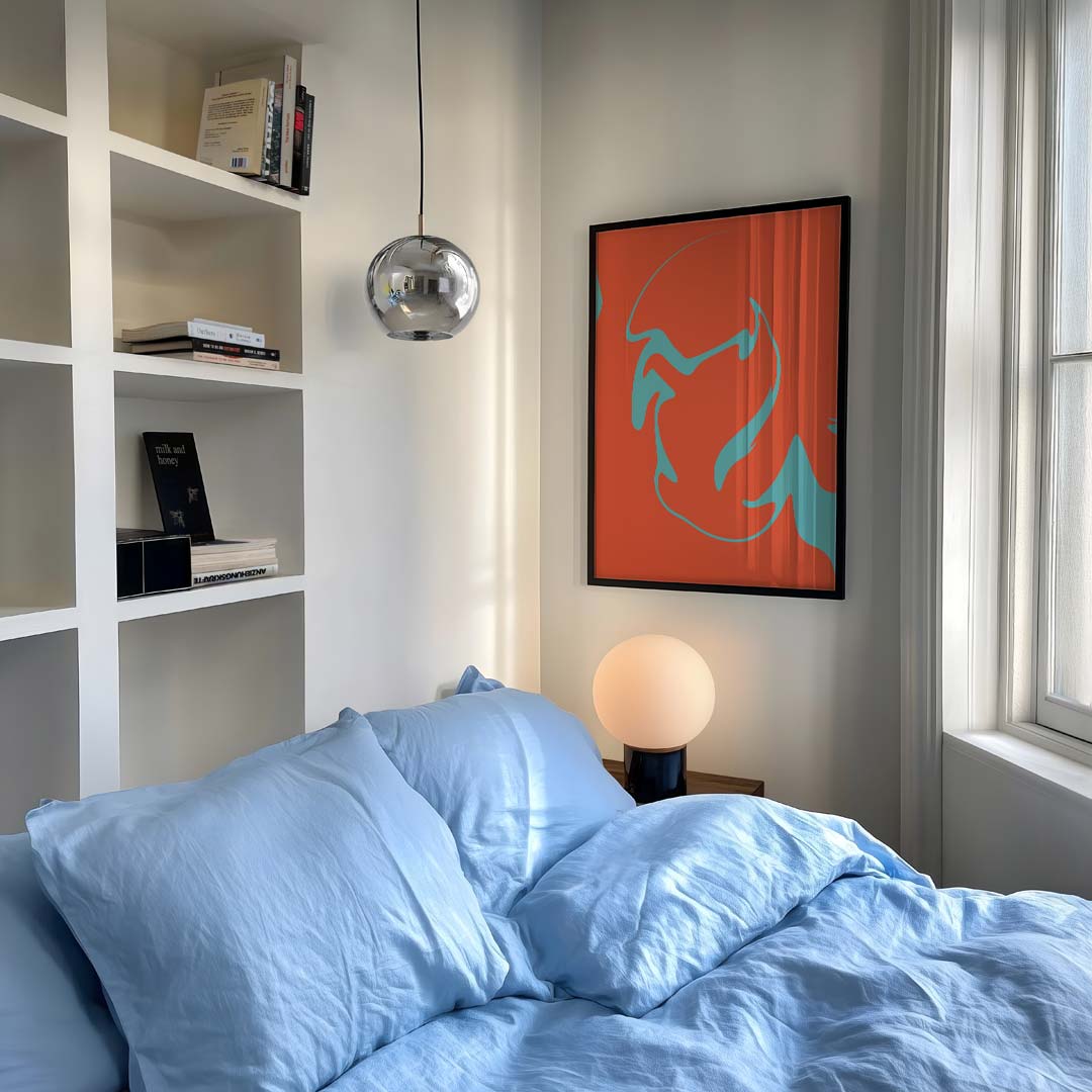 Abstracte Vuurvogel Kunstposter – staande kleurrijke abstracte wanddecoratie van WallArtistic