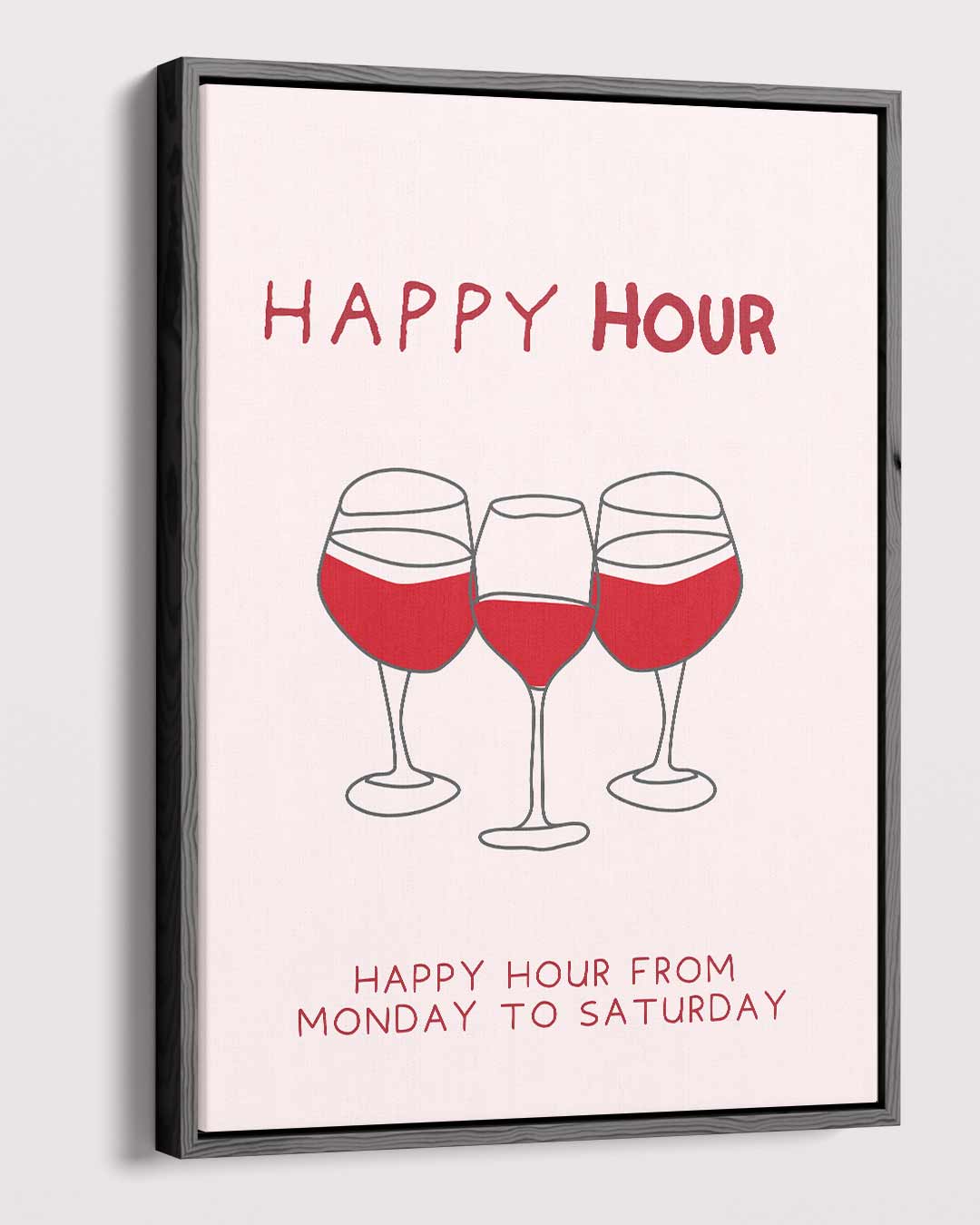 Happy Hour Illustratie – dibond kunstwerk als wanddecoratie