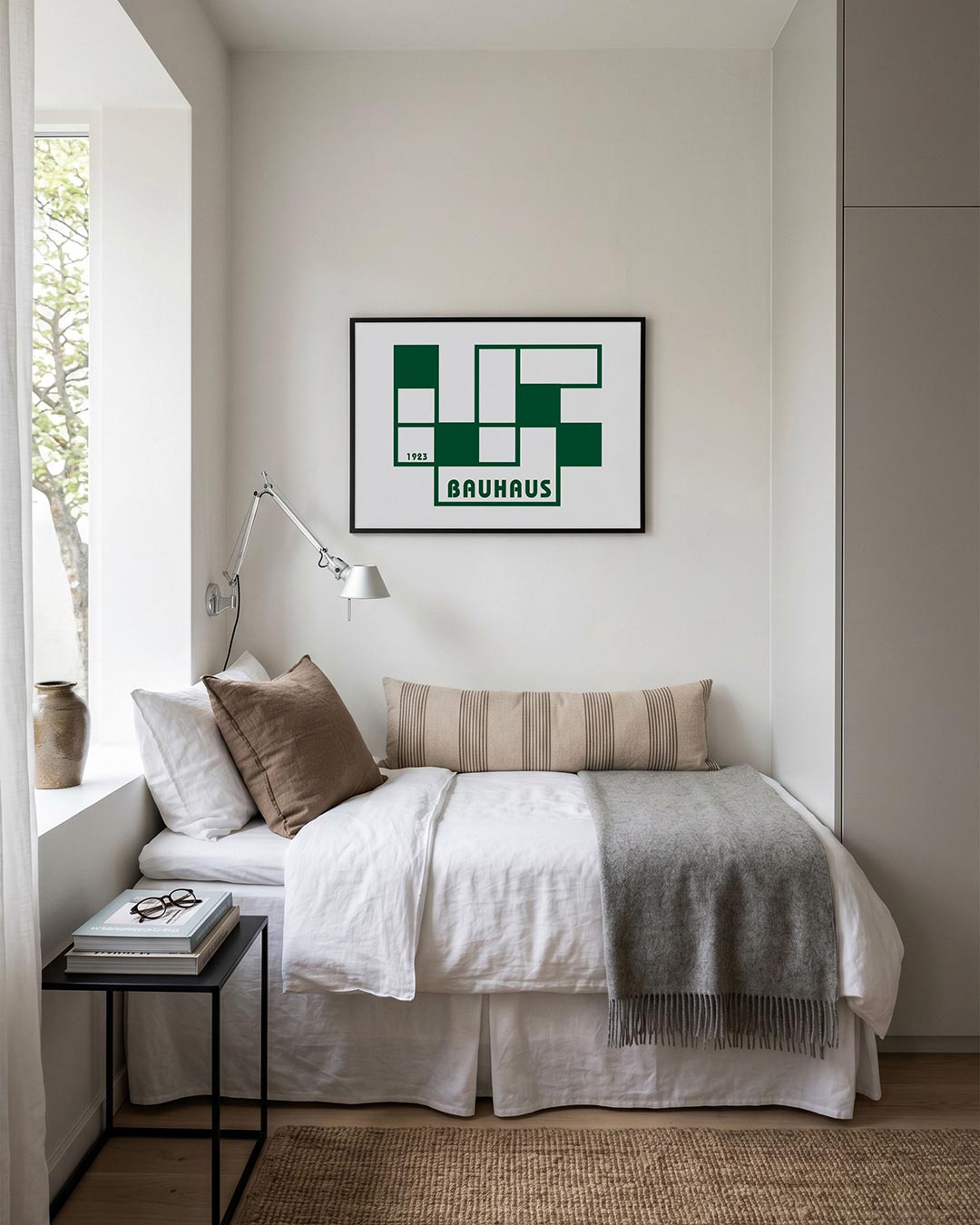 Geometrische vlakverdeling – moderne Bauhaus wandkunst als poster
