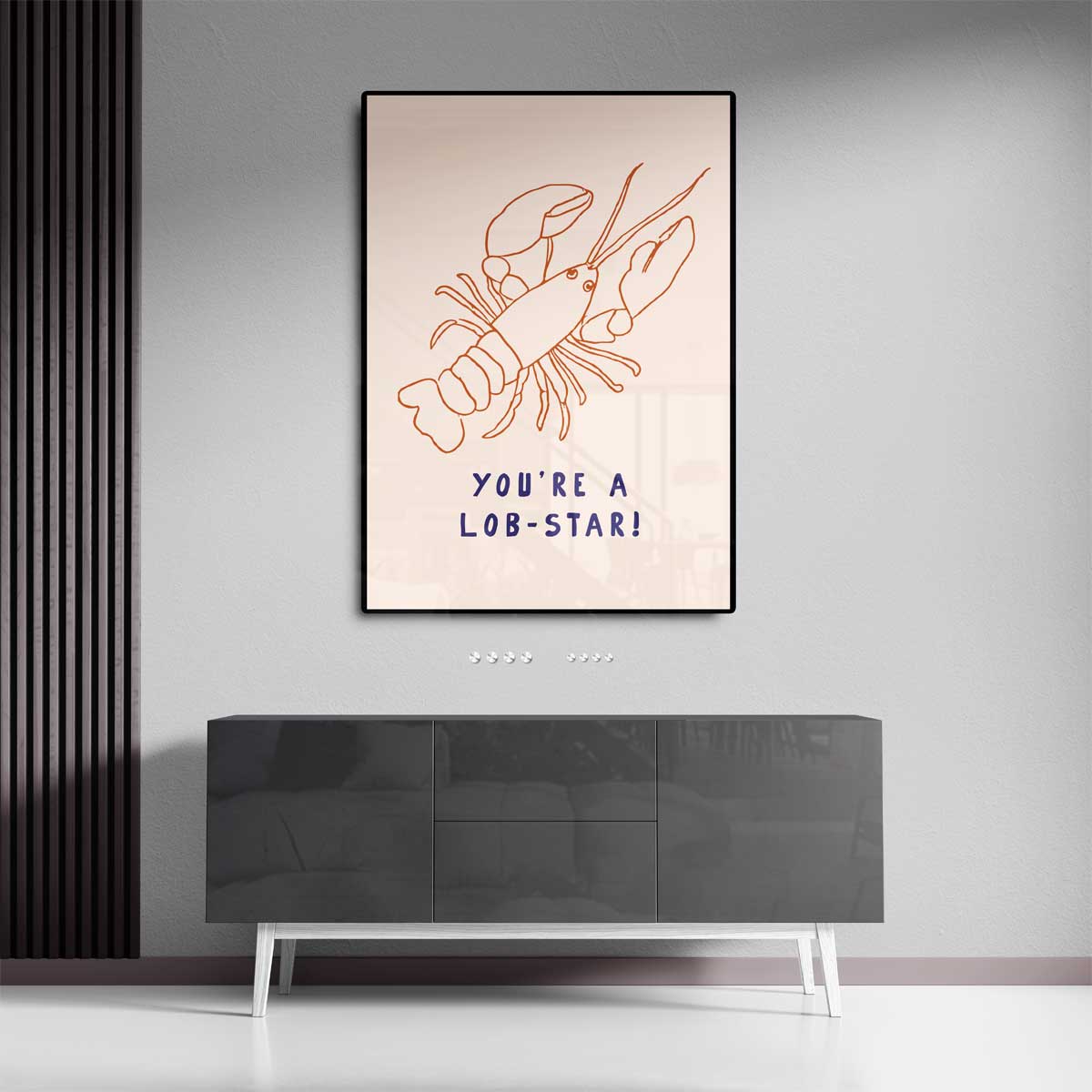Lob-Star Illustratie Poster – dibond wanddecoratie in staand formaat