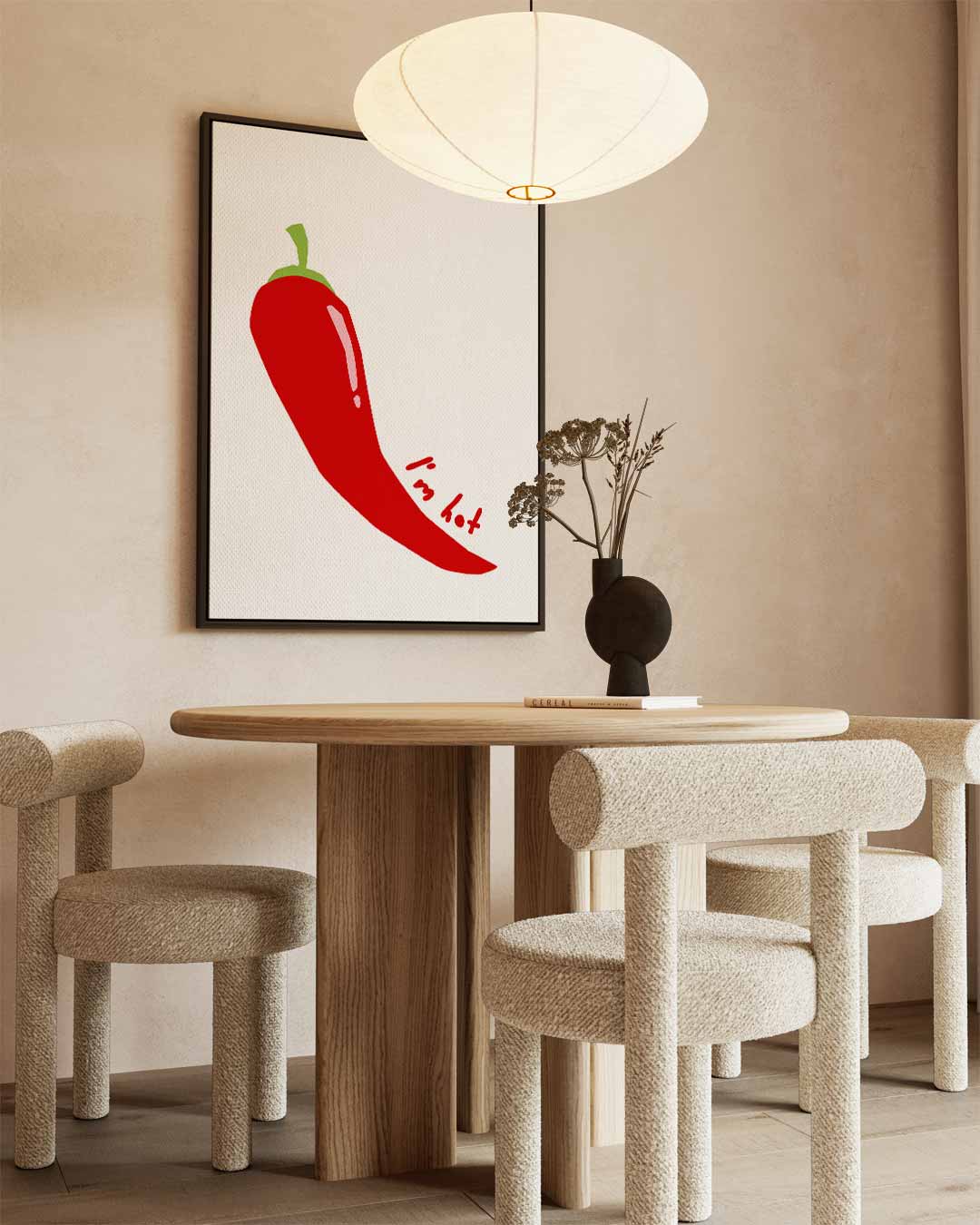 Pittige Paprika – canvas wanddecoratie in portret formaat