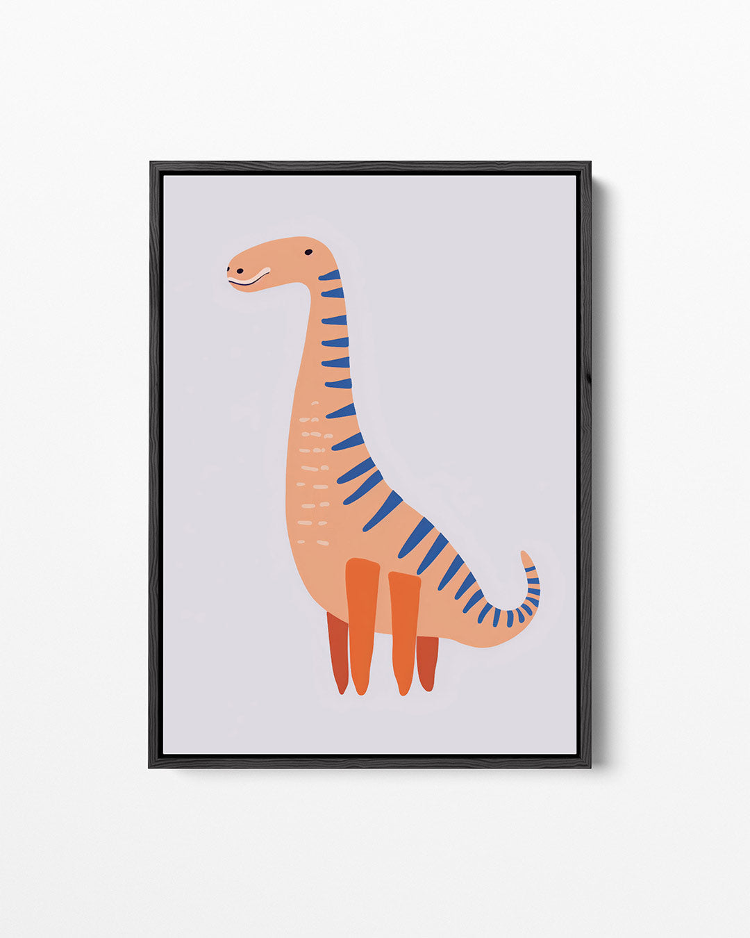 Speelse dinosaurus illustratie – staand wanddecoratie kunstwerk