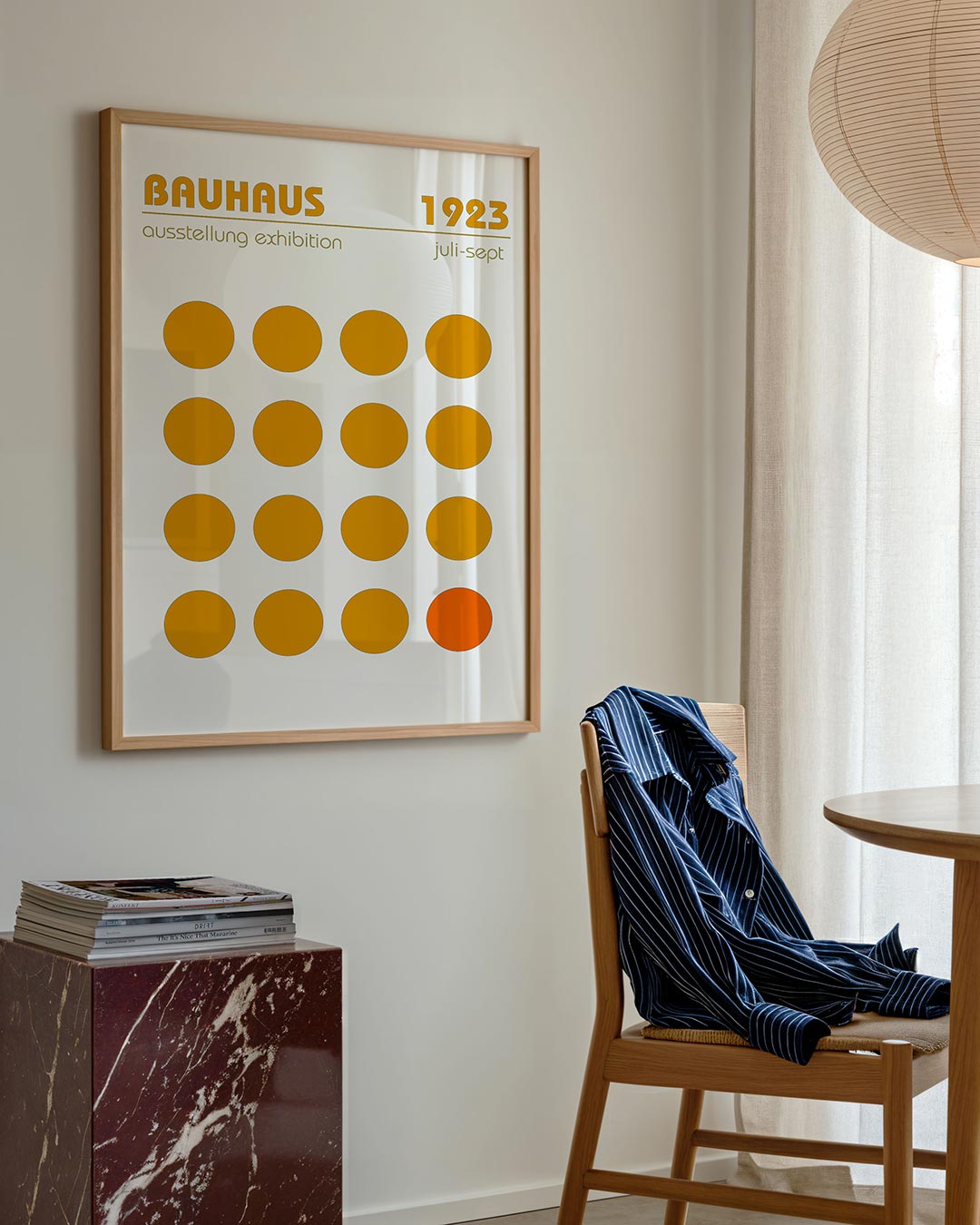 Cirkelpatroon en kleur – geometrische poster in Bauhaus-stijl van WallArtistic
