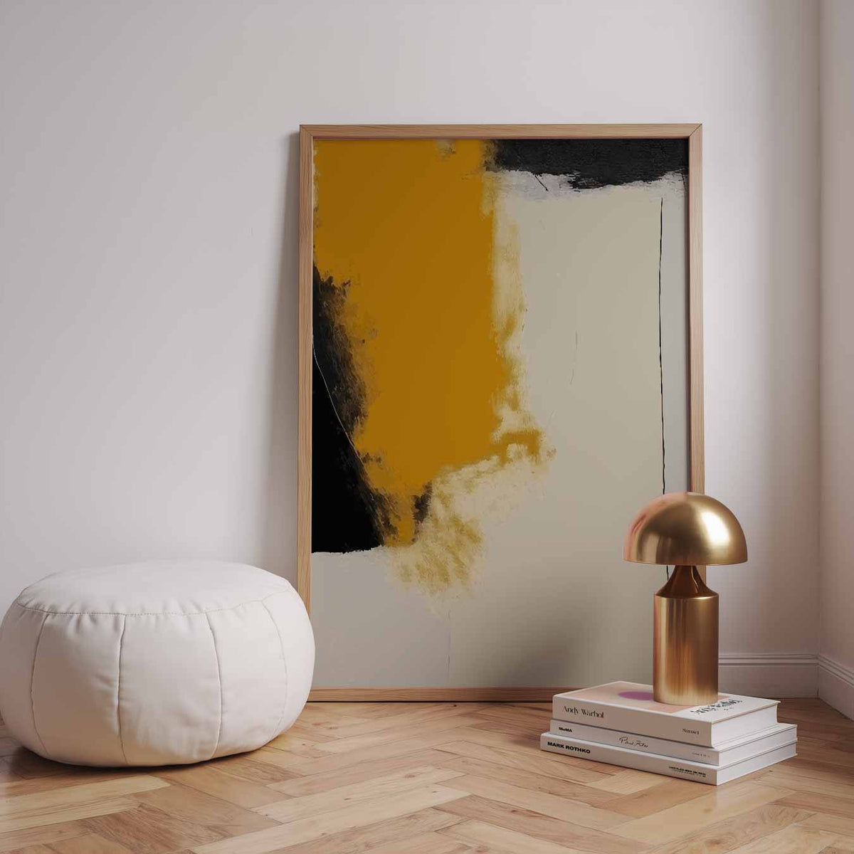 Abstracte Warme Harmonie – staande kleurrijke abstracte wanddecoratie van WallArtistic