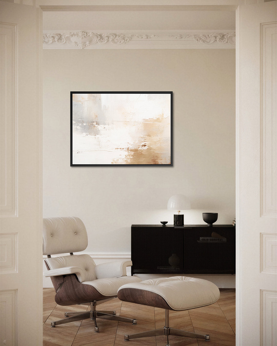 Rustige kleurenmix – Abstract kunstwerk – liggende wanddecoratie