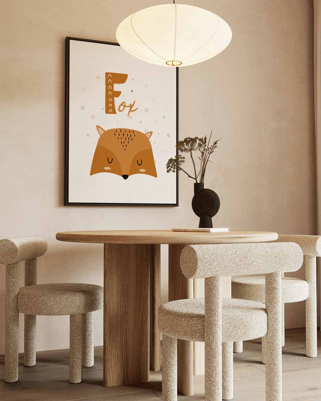 Dromerige Vos Print – staand kunstwerk voor modern interieur