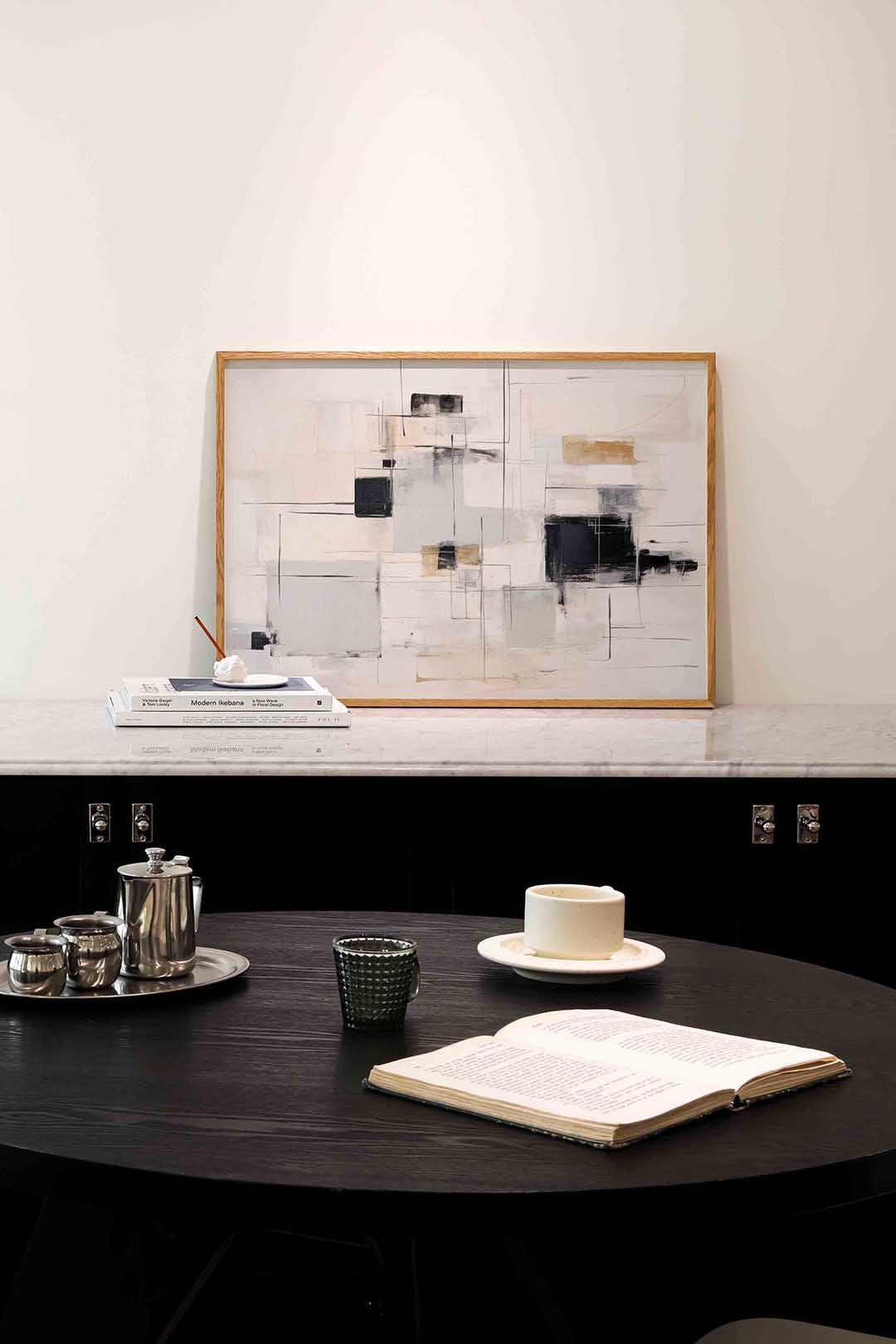 Abstracte vormen – abstracte poster in liggend formaat