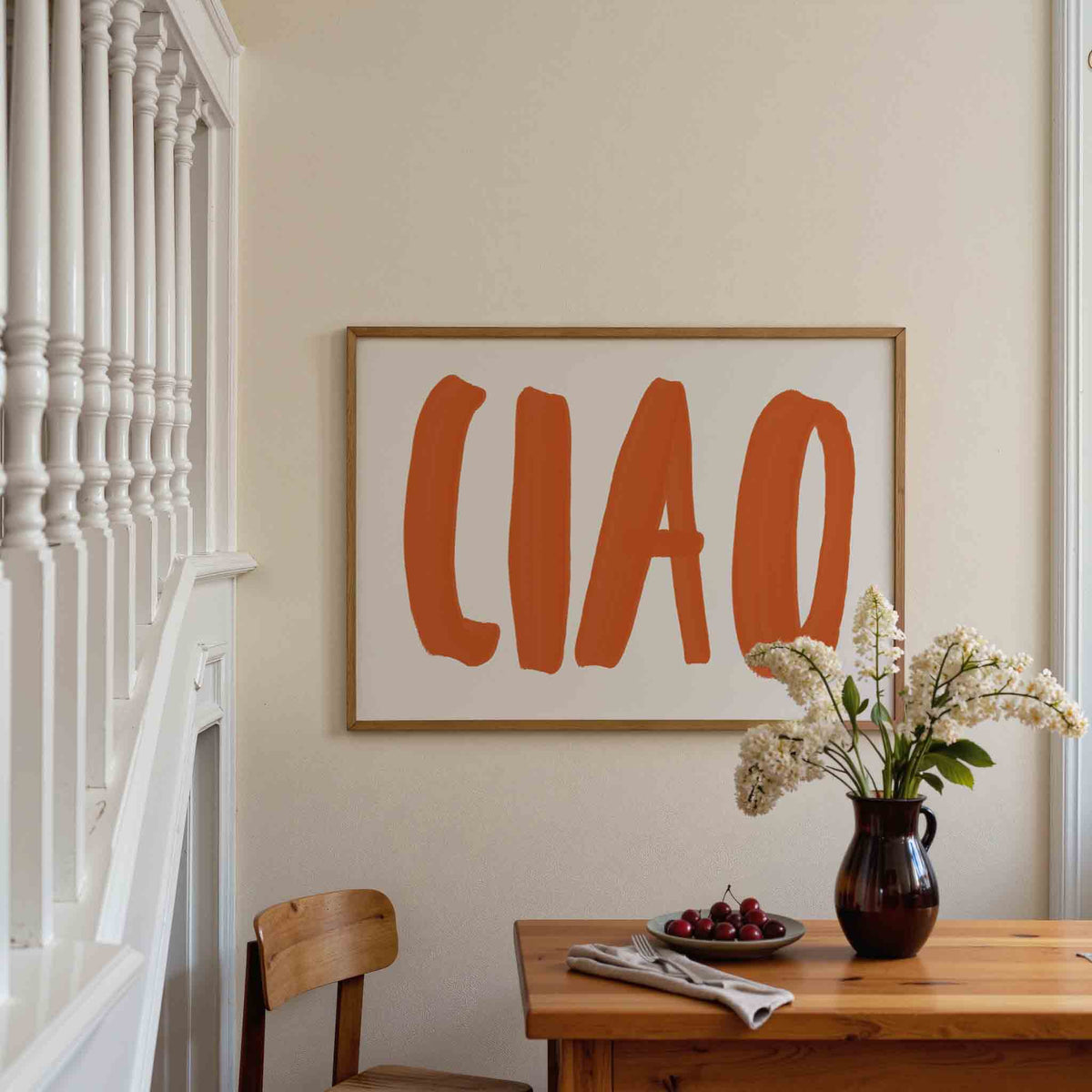 Ciao – liggende illustratie poster als wanddecoratie