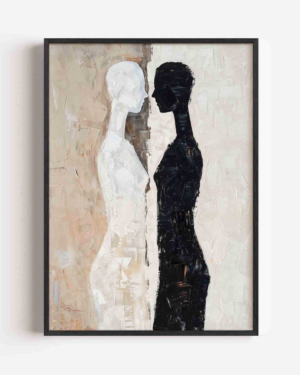 Twee silhouetten – abstracte portret poster als wanddecoratie