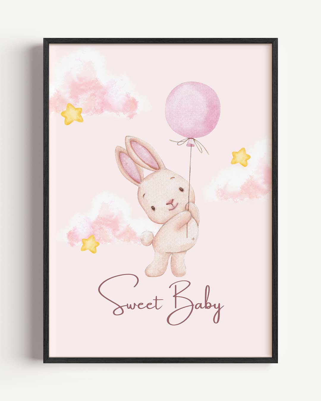 Schattige Konijn Kinderkamer – kids portret poster als wanddecoratie