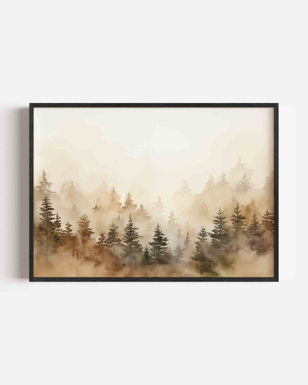 Mistig boslandschap – abstracte landscape poster als wanddecoratie