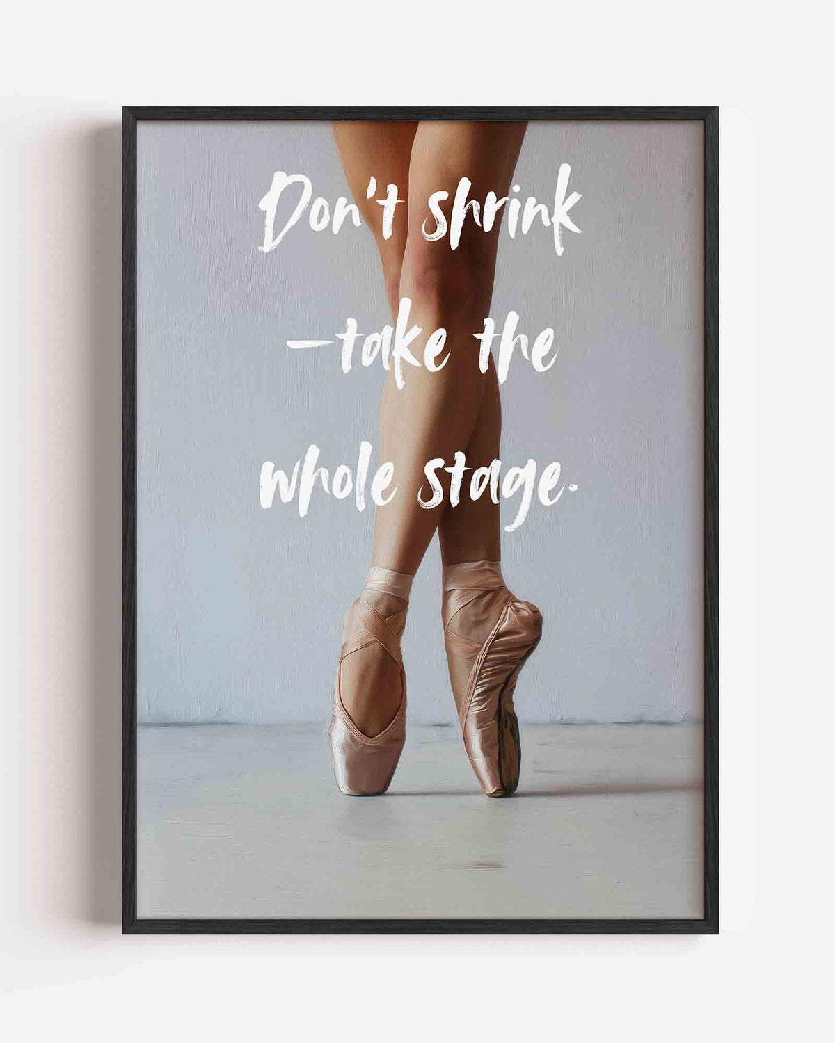 Balletschoenen en tekst – Pop Art portret poster als wanddecoratie