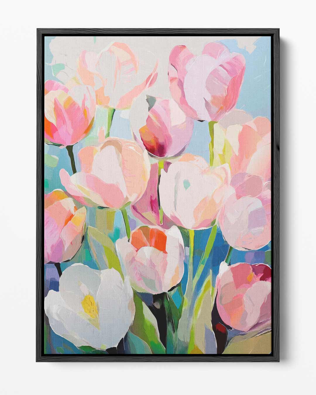 Kleurrijke Lente Tulpen – portret kunstwerk als wanddecoratie